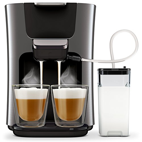 Philips Senseo HD6574/50 Latte Duo Kaffeepadmaschine, Milchkaraffe, Silikonschlauch, 2650 W,...