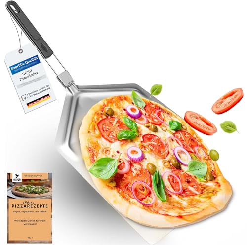 HONH - Pizzaschieber Edelstahl - Extra große Schaufel (33 x 38 cm) - Premium Pizzaschaufel mit...